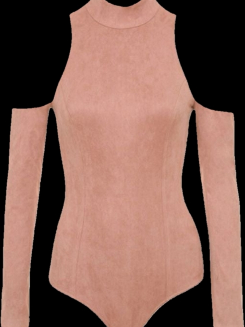 House of CB Dusty Rose Cold-Shoulder High-Neck Bodysuit